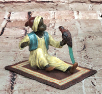 Franz Bergman Cold Painted Bronze Sculpture of an Arab Sitting on an Oriental Rug