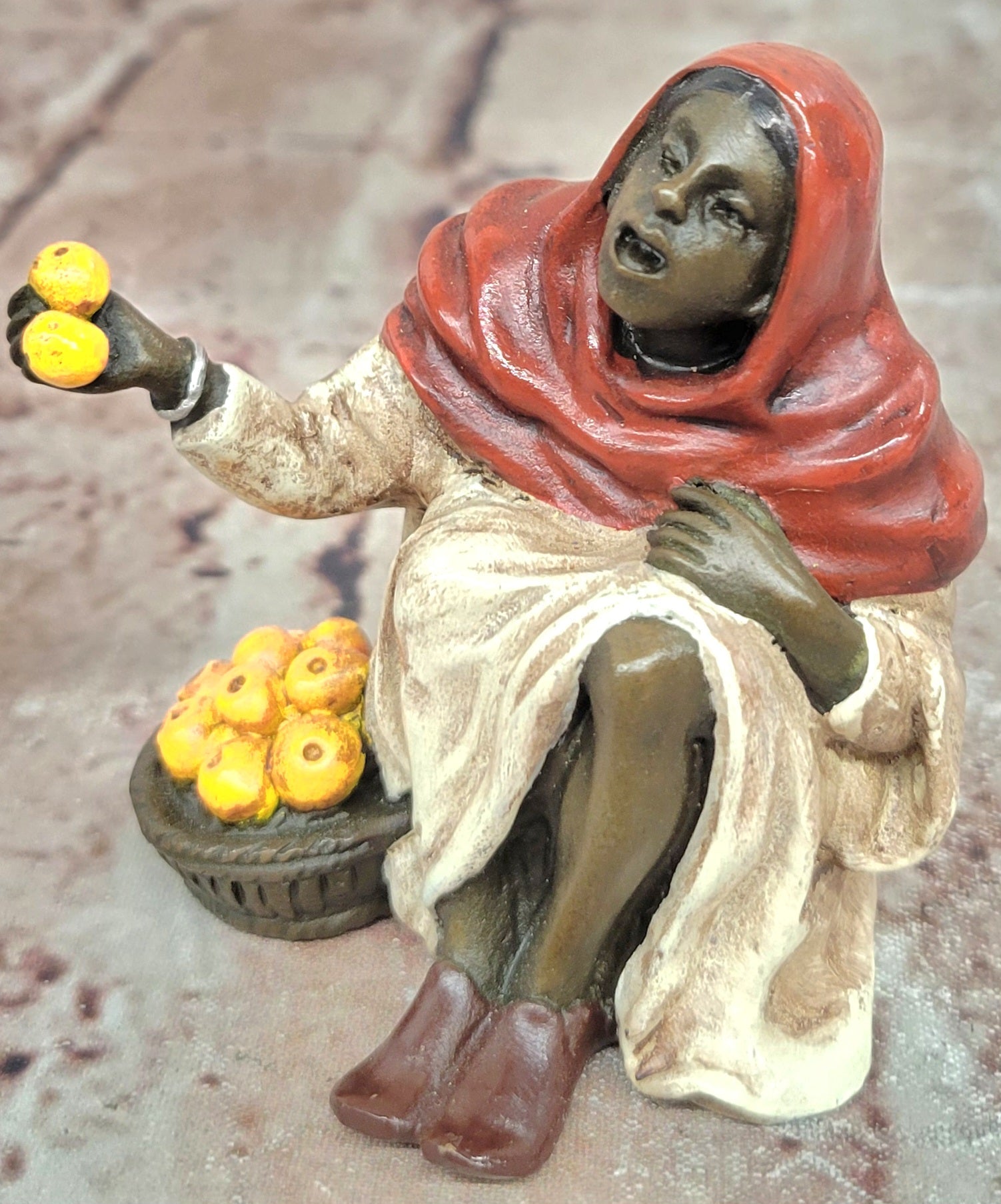 Franz Berman Fruit Seller Orientalist Genuine Bronze Sculpture Statue