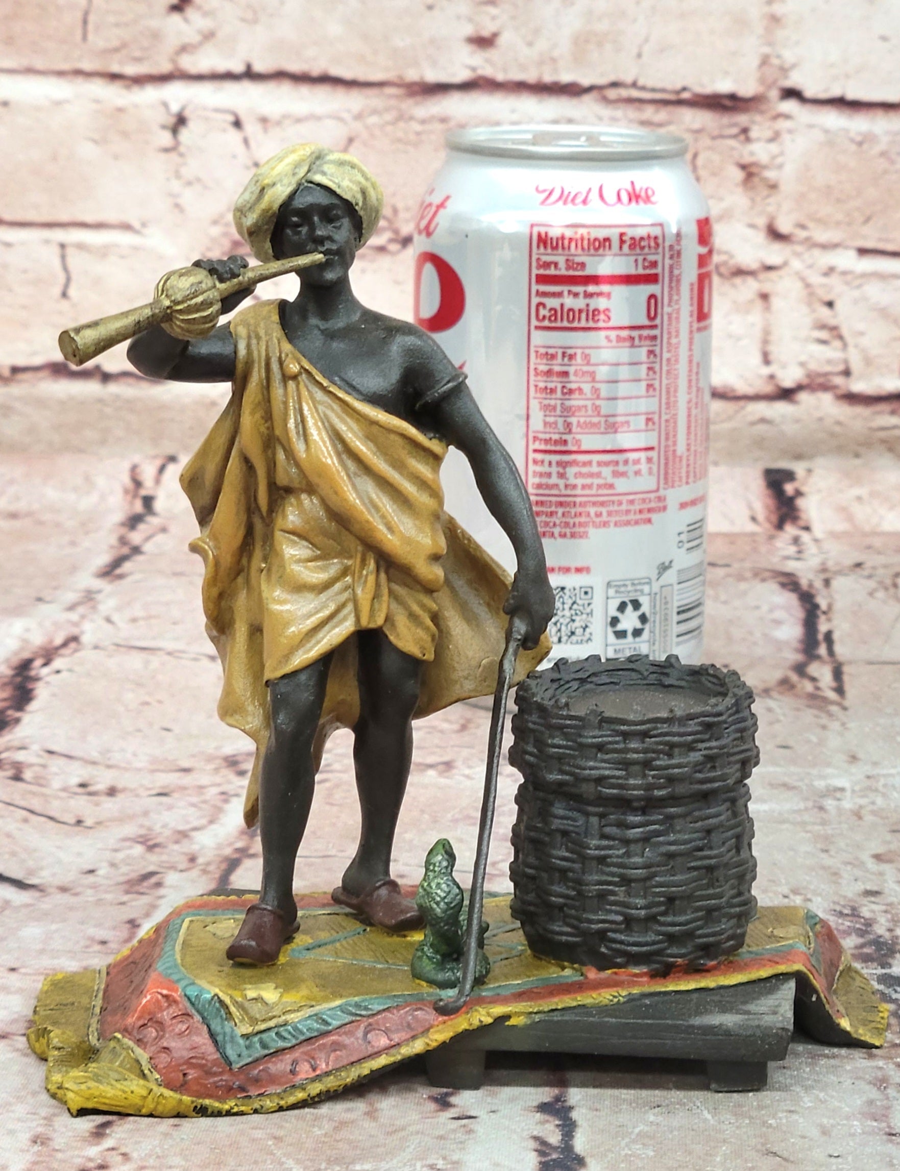 Franze Bergman Vienna Snake Charmer Genuine Bronze Sculpture Figurine