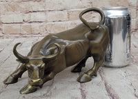 Wall Street Bull Miniature Hot Cast Bronze Sculpture Lost Wax