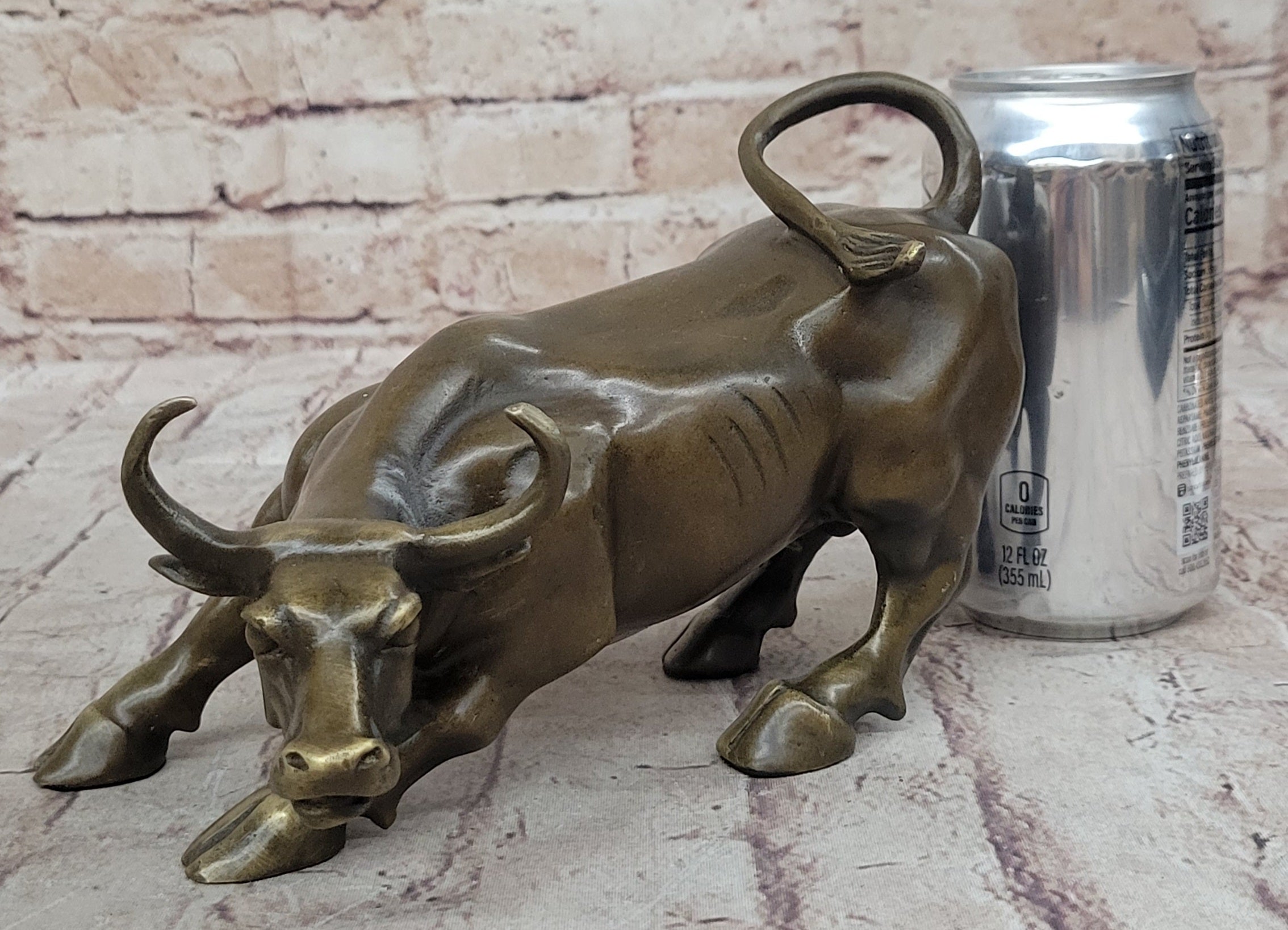 Wall Street Bull Miniature Hot Cast Bronze Sculpture Lost Wax