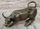 Wall Street Bull Miniature Hot Cast Bronze Sculpture Lost Wax
