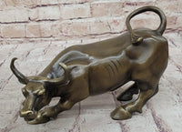 Wall Street Bull Miniature Hot Cast Bronze Sculpture Lost Wax