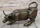 Wall Street Bull Miniature Hot Cast Bronze Sculpture Lost Wax