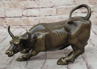 Wall Street Bull Miniature Hot Cast Bronze Sculpture Lost Wax