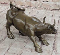 Wall Street Bull Miniature Hot Cast Bronze Sculpture Lost Wax
