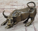 Wall Street Bull Miniature Hot Cast Bronze Sculpture Lost Wax