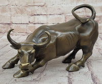 Wall Street Bull Miniature Hot Cast Bronze Sculpture Lost Wax