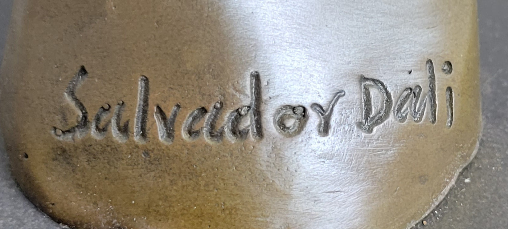 Signed Salvador Dali Gesture Hand Brown Patina Bronze Sculpture