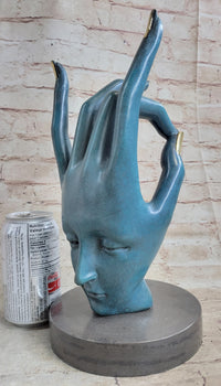 Salvador Dali Human Face Bronze Sculpture Special Patina