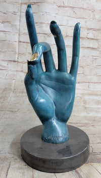 Salvador Dali Human Face Bronze Sculpture Special Patina