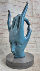 Salvador Dali Human Face Bronze Sculpture Special Patina