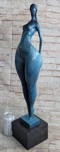 Abstract Female Bronze Sculpture with Blue Patina by Milo