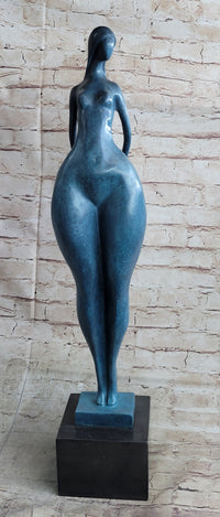Abstract Female Bronze Sculpture with Blue Patina by Milo