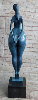 Abstract Female Bronze Sculpture with Blue Patina by Milo