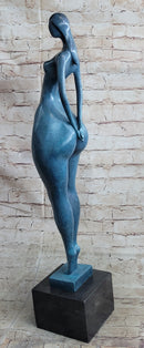 Abstract Female Bronze Sculpture with Blue Patina by Milo