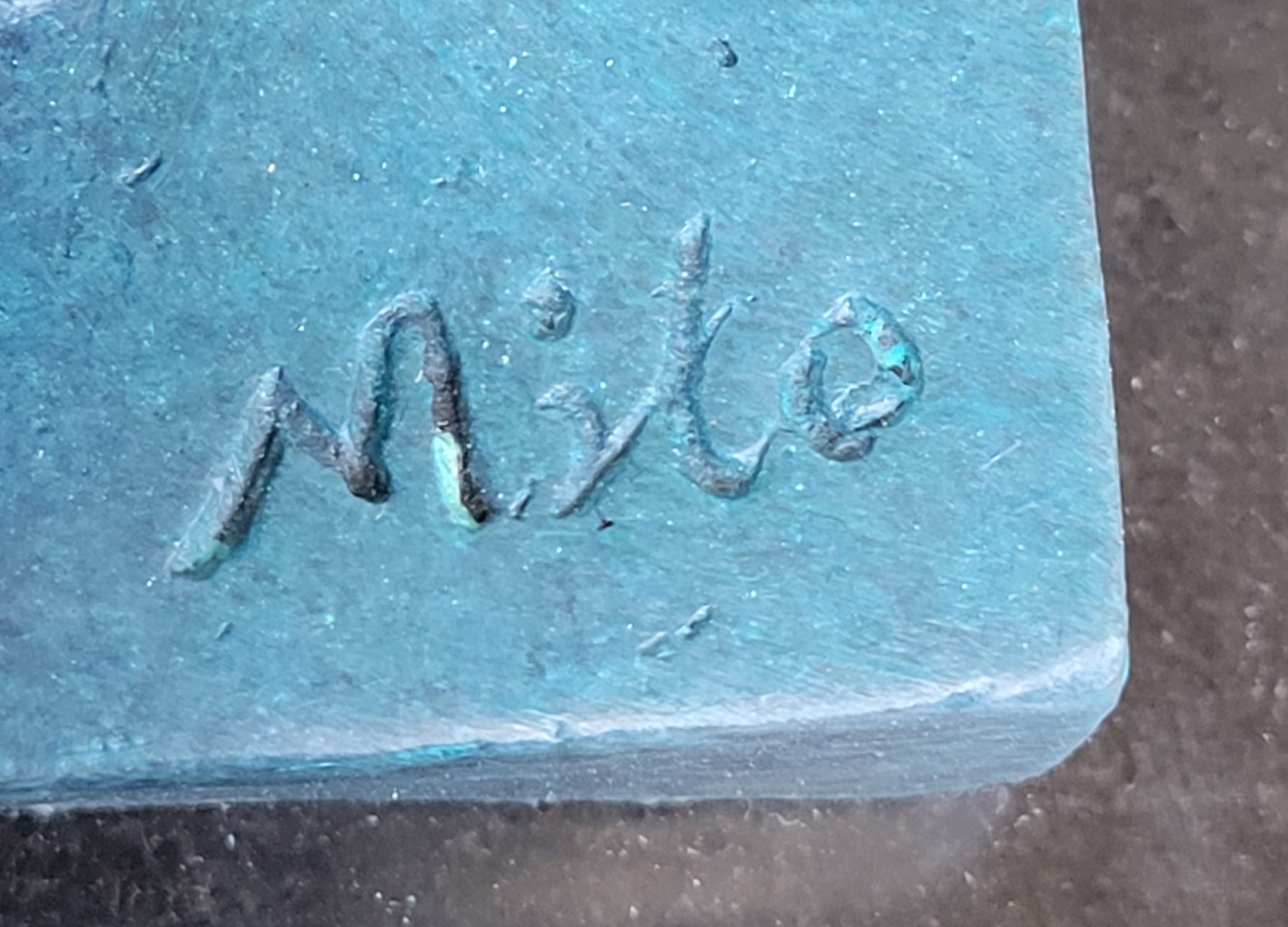 Abstract Female Bronze Sculpture with Blue Patina by Milo