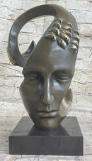Abstract Metal Face Art Sculpture Bronze by Salvador Dali