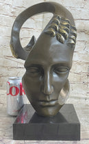 Abstract Metal Face Art Sculpture Bronze by Salvador Dali