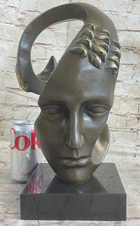 Abstract Metal Face Art Sculpture Bronze by Salvador Dali