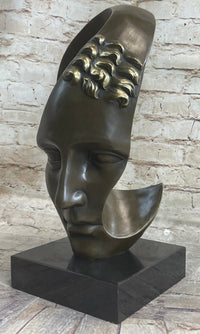 Abstract Metal Face Art Sculpture Bronze by Salvador Dali