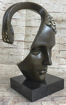 Abstract Metal Face Art Sculpture Bronze by Salvador Dali