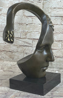 Abstract Metal Face Art Sculpture Bronze by Salvador Dali