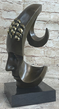 Abstract Metal Face Art Sculpture Bronze by Salvador Dali