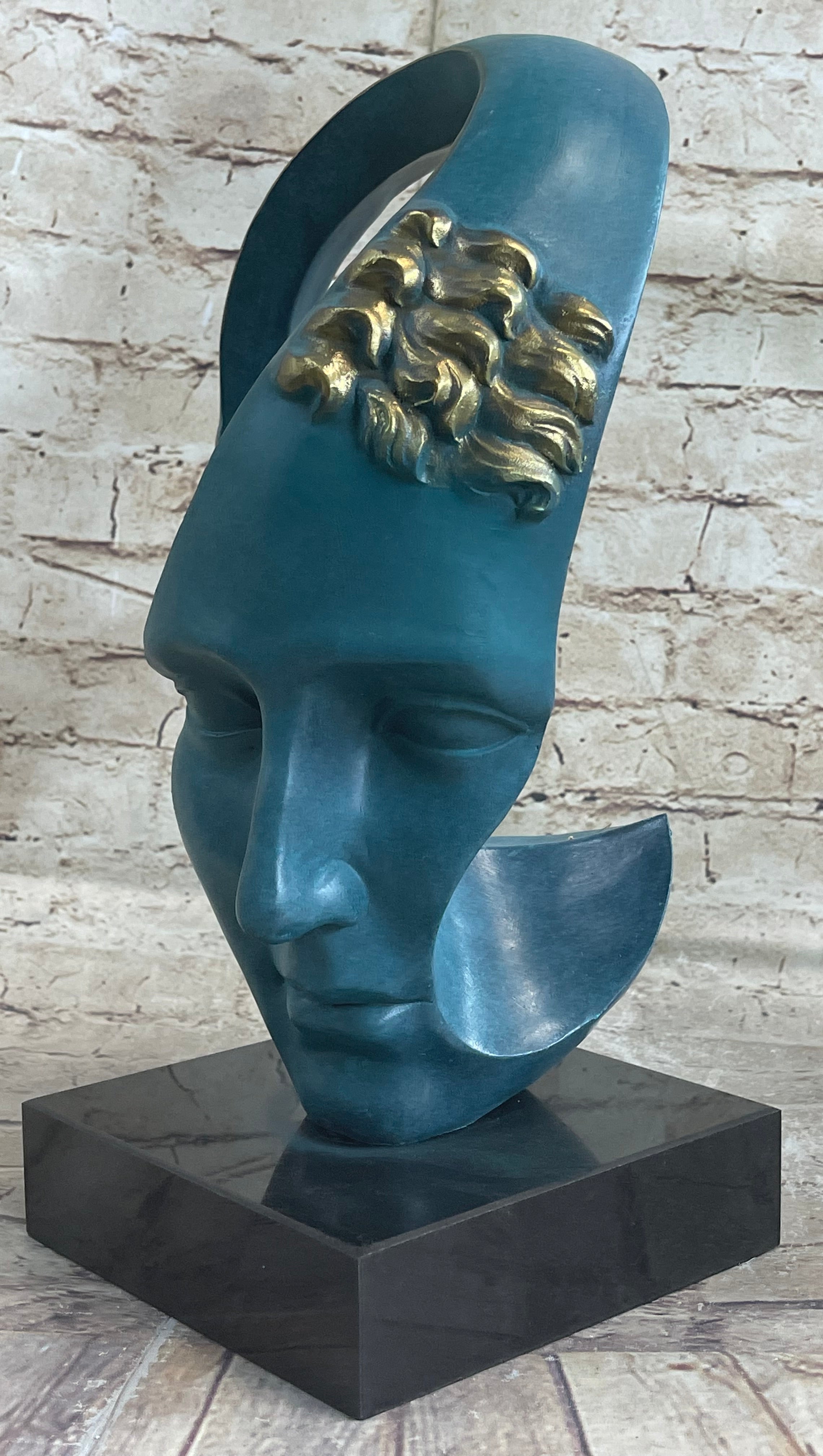 Surreal Salvador Dali Bronze Sculpture Abstract Face Art