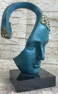 Surreal Salvador Dali Bronze Sculpture Abstract Face Art