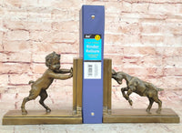 Bronze Bookends – Satyr and Goat Mythological Sculpture