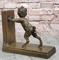 Bronze Bookends – Satyr and Goat Mythological Sculpture