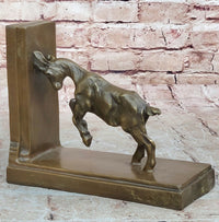 Bronze Bookends – Satyr and Goat Mythological Sculpture
