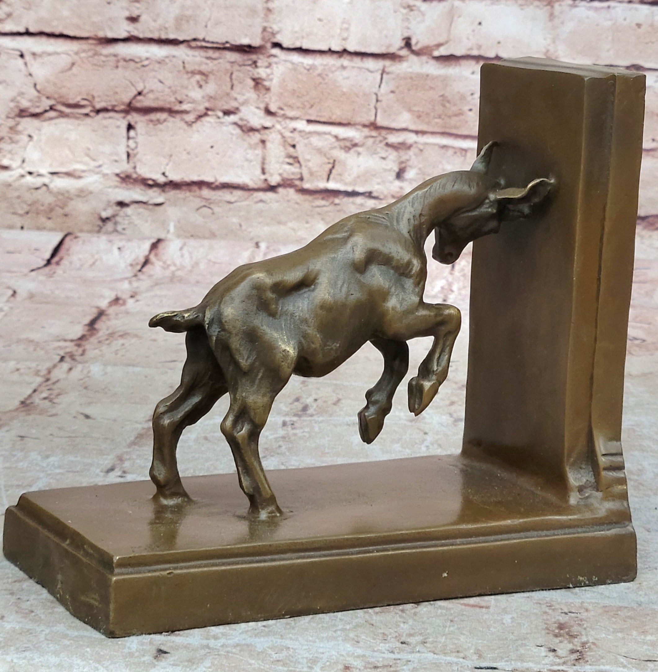 Bronze Bookends – Satyr and Goat Mythological Sculpture