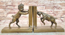 Bronze Bookends – Satyr and Goat Mythological Sculpture