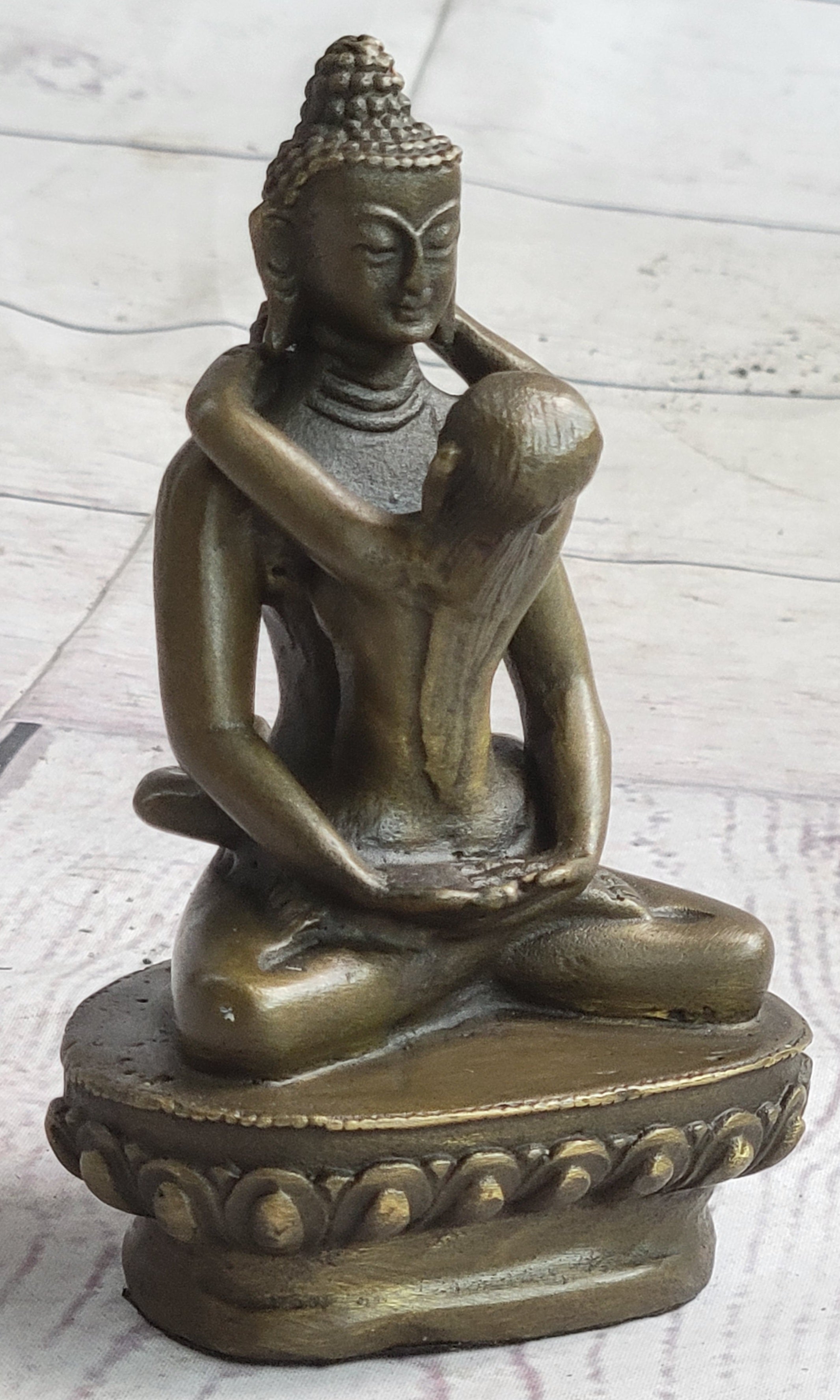 Tibet Art Tantra Buddhism Gilt Bronze Mandkesvara Yab-Yum Lotus