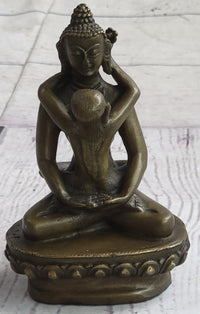Tibet Art Tantra Buddhism Gilt Bronze Mandkesvara Yab-Yum Lotus