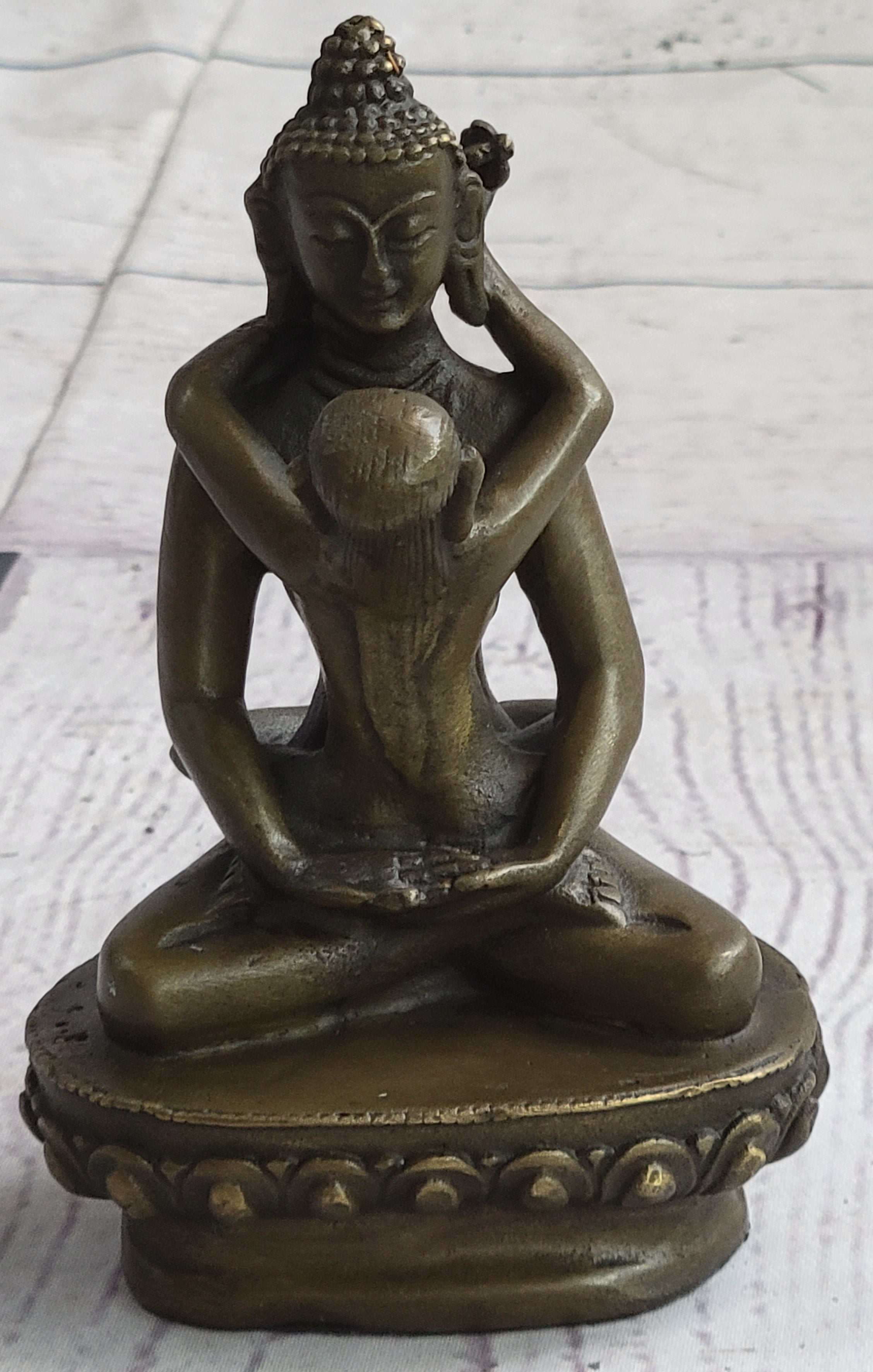 Tibet Art Tantra Buddhism Gilt Bronze Mandkesvara Yab-Yum Lotus