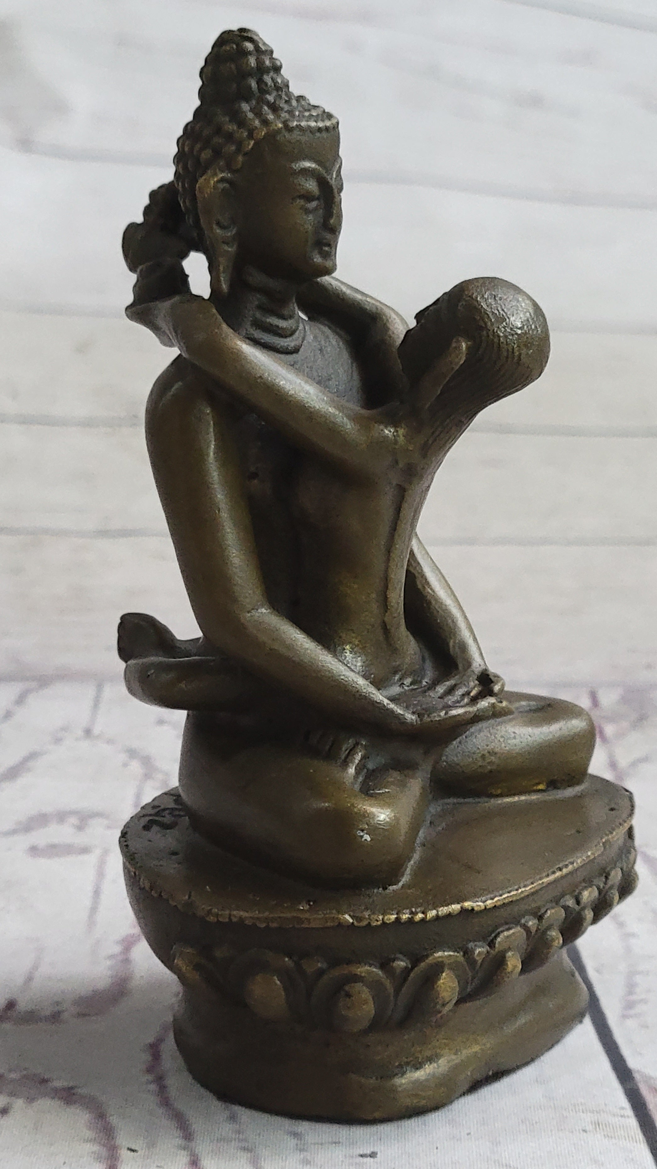 Tibet Art Tantra Buddhism Gilt Bronze Mandkesvara Yab-Yum Lotus