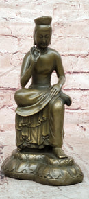 Signed Milo Genuine Bronze Buddha Statue Buddhist Sculpture Meditation Art