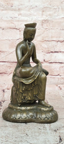 Signed Milo Genuine Bronze Buddha Statue Buddhist Sculpture Meditation Art