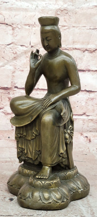 Signed Milo Genuine Bronze Buddha Statue Buddhist Sculpture Meditation Art