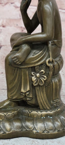 Signed Milo Genuine Bronze Buddha Statue Buddhist Sculpture Meditation Art