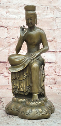 Signed Milo Genuine Bronze Buddha Statue Buddhist Sculpture Meditation Art
