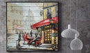 French Cafe 3-D Wall Mount Oil Painting Artwork