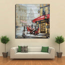 French Cafe 3-D Wall Mount Oil Painting Artwork
