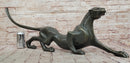 Bronze Panther Sculpture – Abstract Feline Art Deco