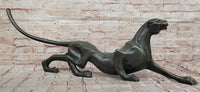Bronze Panther Sculpture – Abstract Feline Art Deco