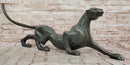 Bronze Panther Sculpture – Abstract Feline Art Deco