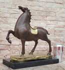 Abstract Modern Horse Artwork By B.C Zhang Mid Century Bronze Sculpture Figure